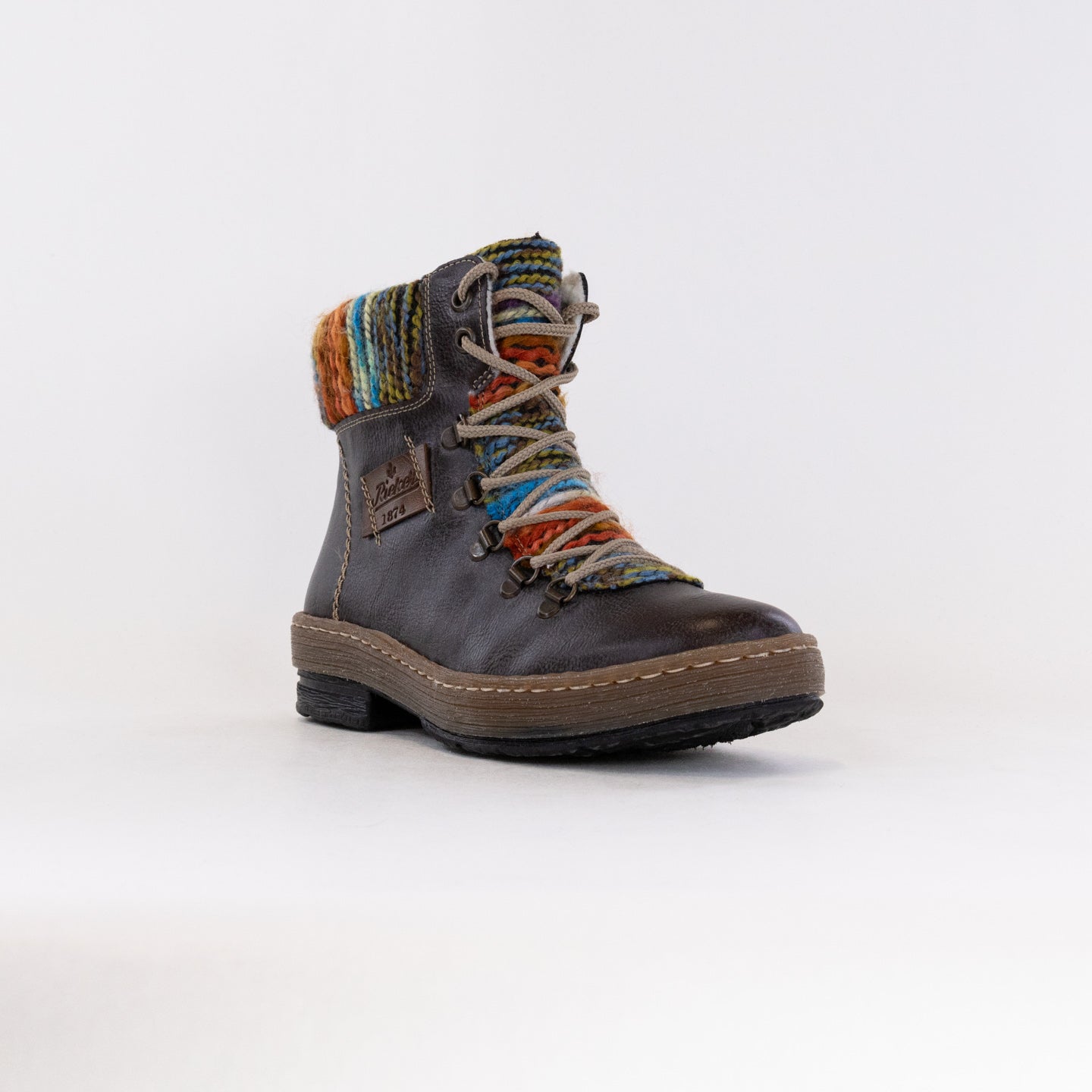 Rieker Z6743 Felicitas Women's Basalt/Orange Multi Comfort Boots