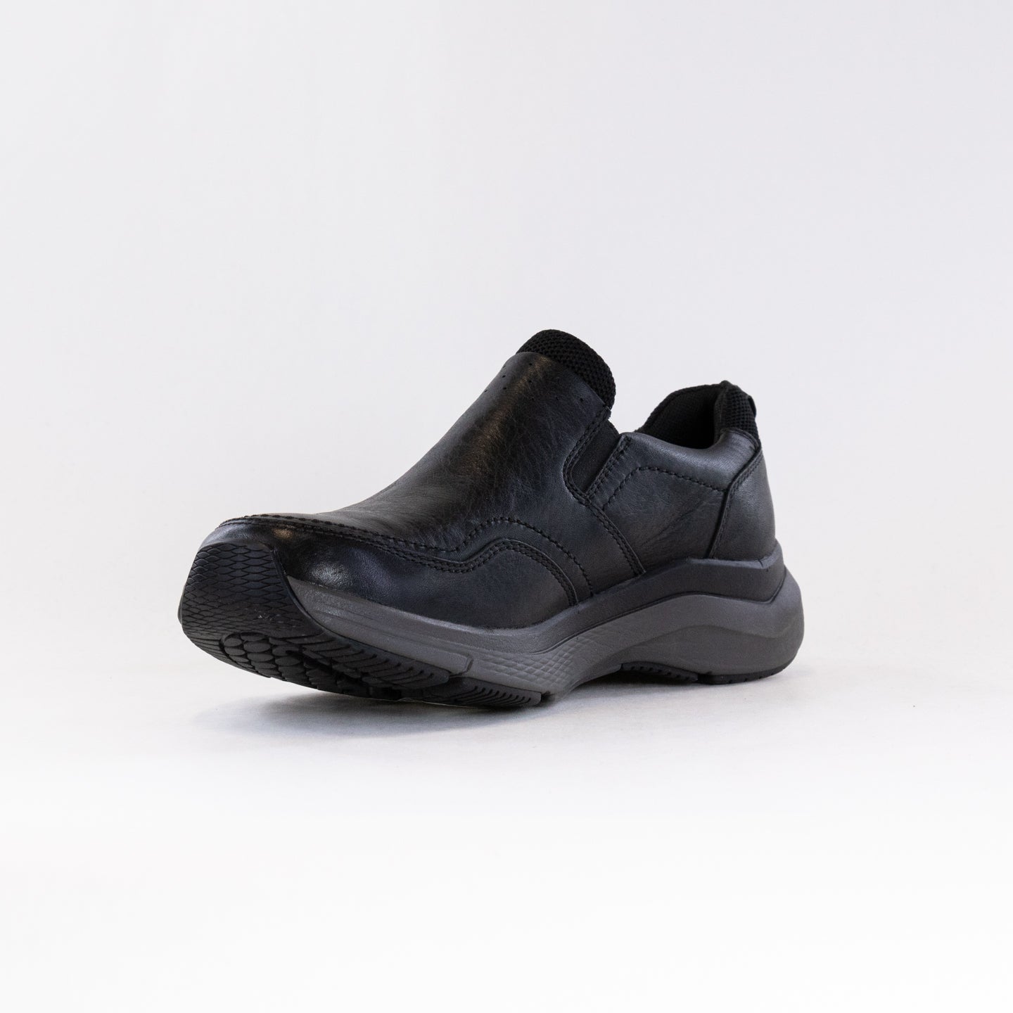 Men's Premium Black Clarks Wave Edge Slip-On Shoes