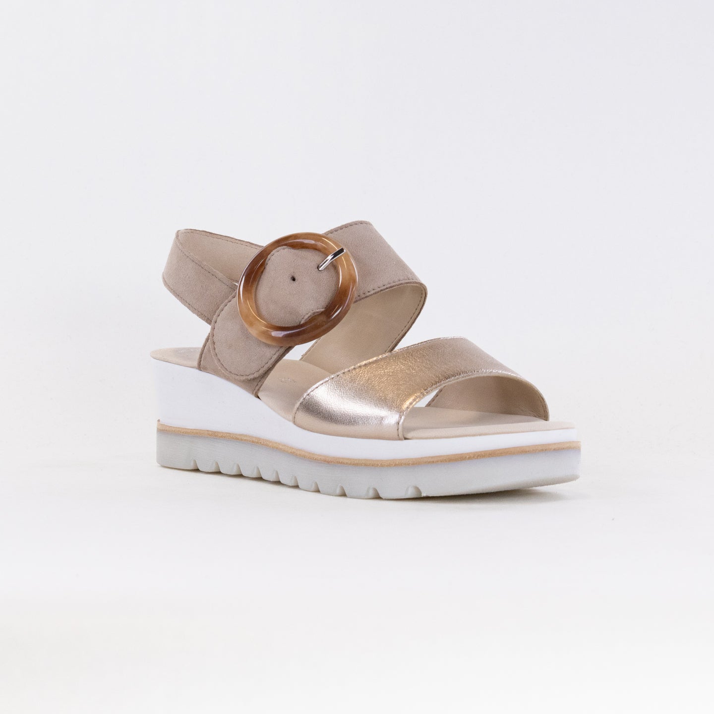 Gabor Women's Fashionable Pewter/Rabbit Leather Sandals - Model 44.645.62