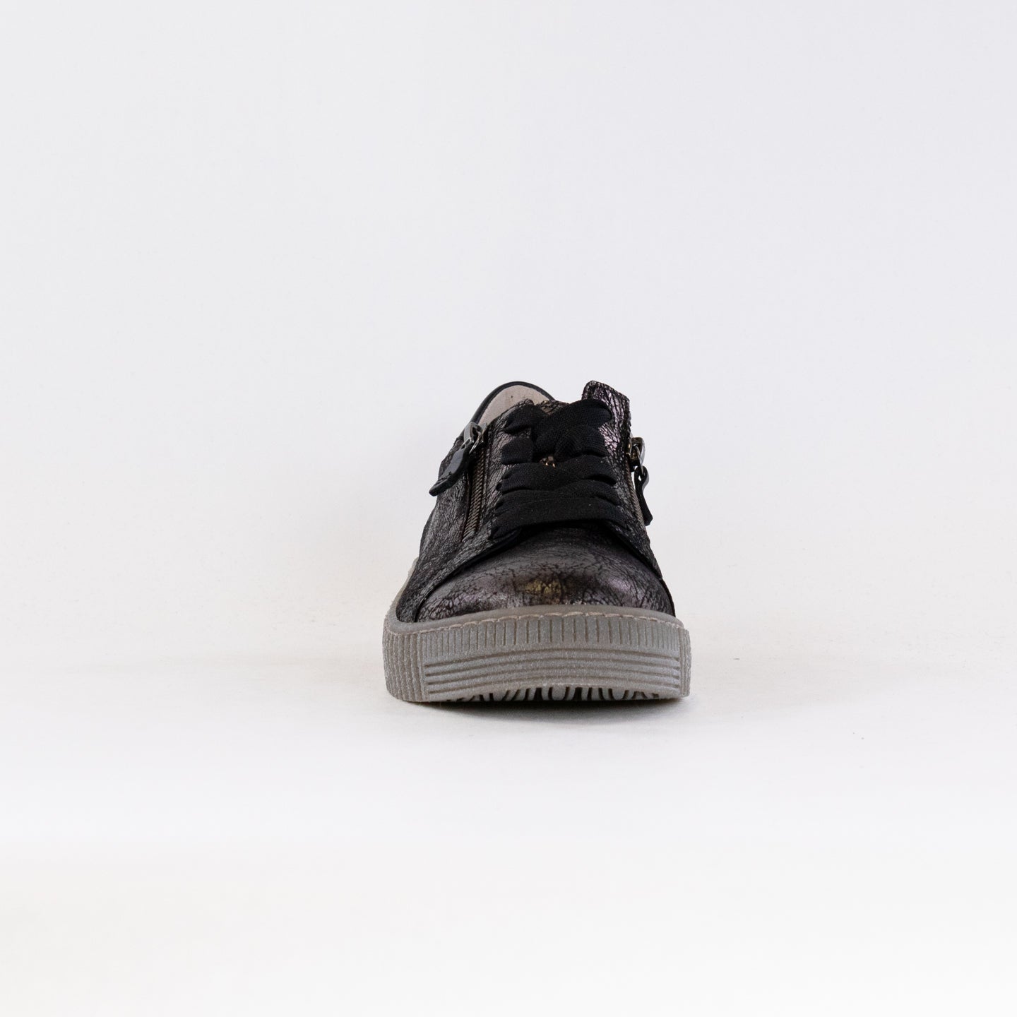 Women's Gabor Black Metallic Zip Sneaker 33.334.37
