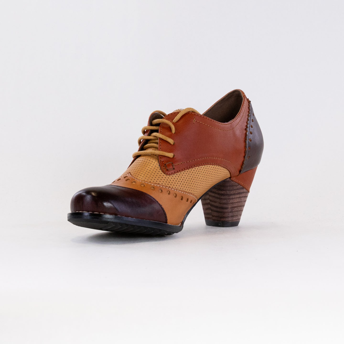 L'Artiste Women's Brown Multi Color Bardot Derby Oxford Shoes