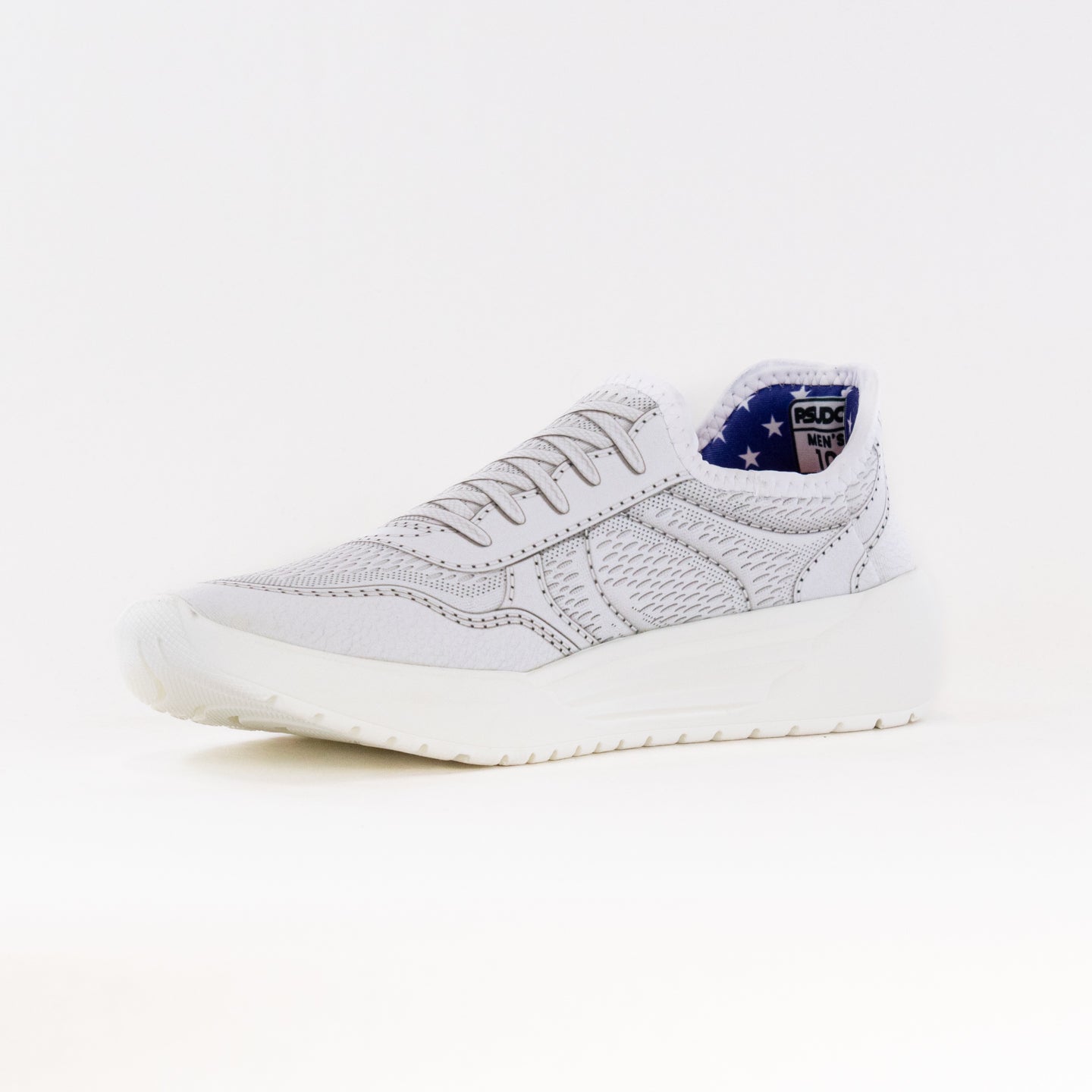 Men's White Pseudo Court Casual Sneakers
