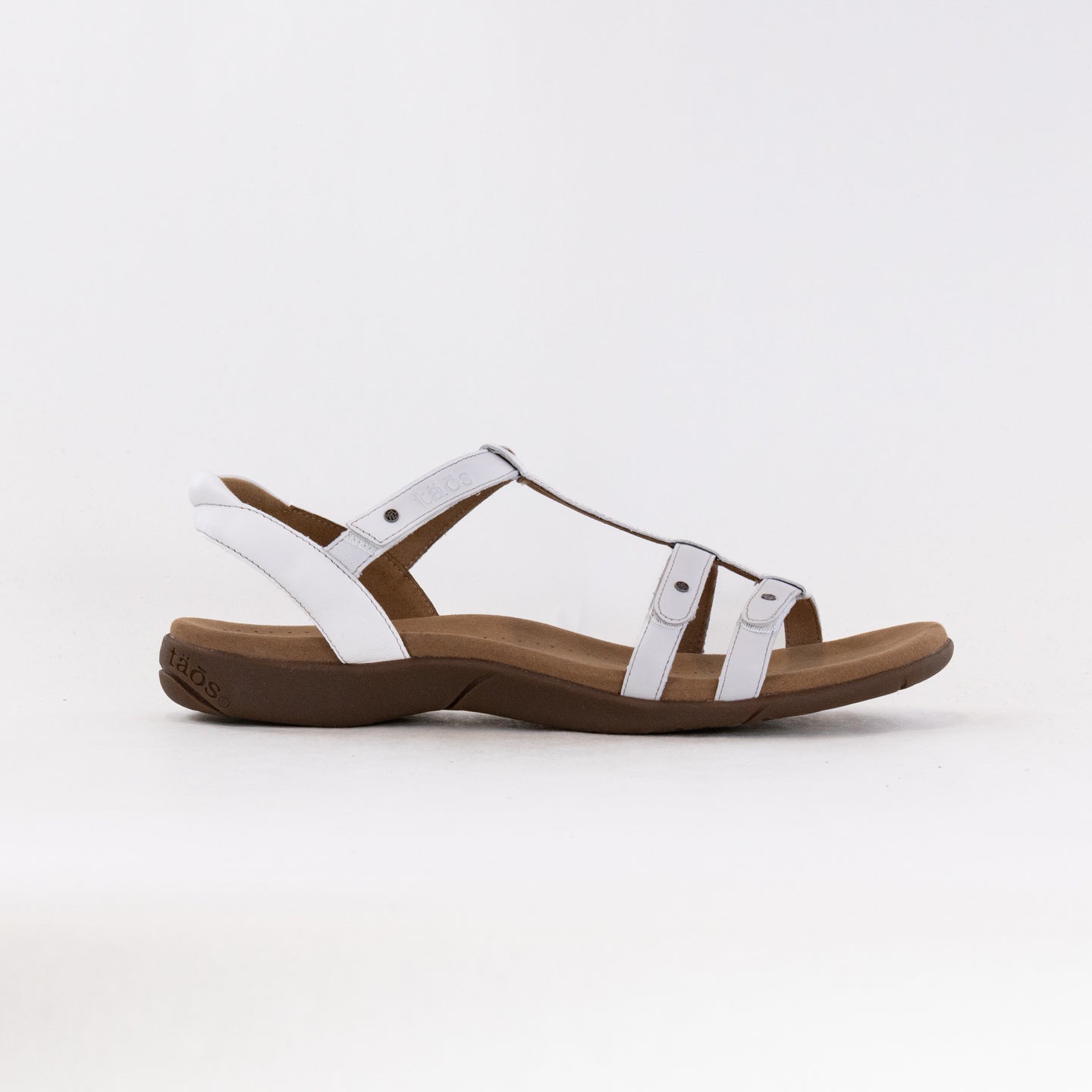 Women's Taos Trophy 2 White Leather Strappy Sandals