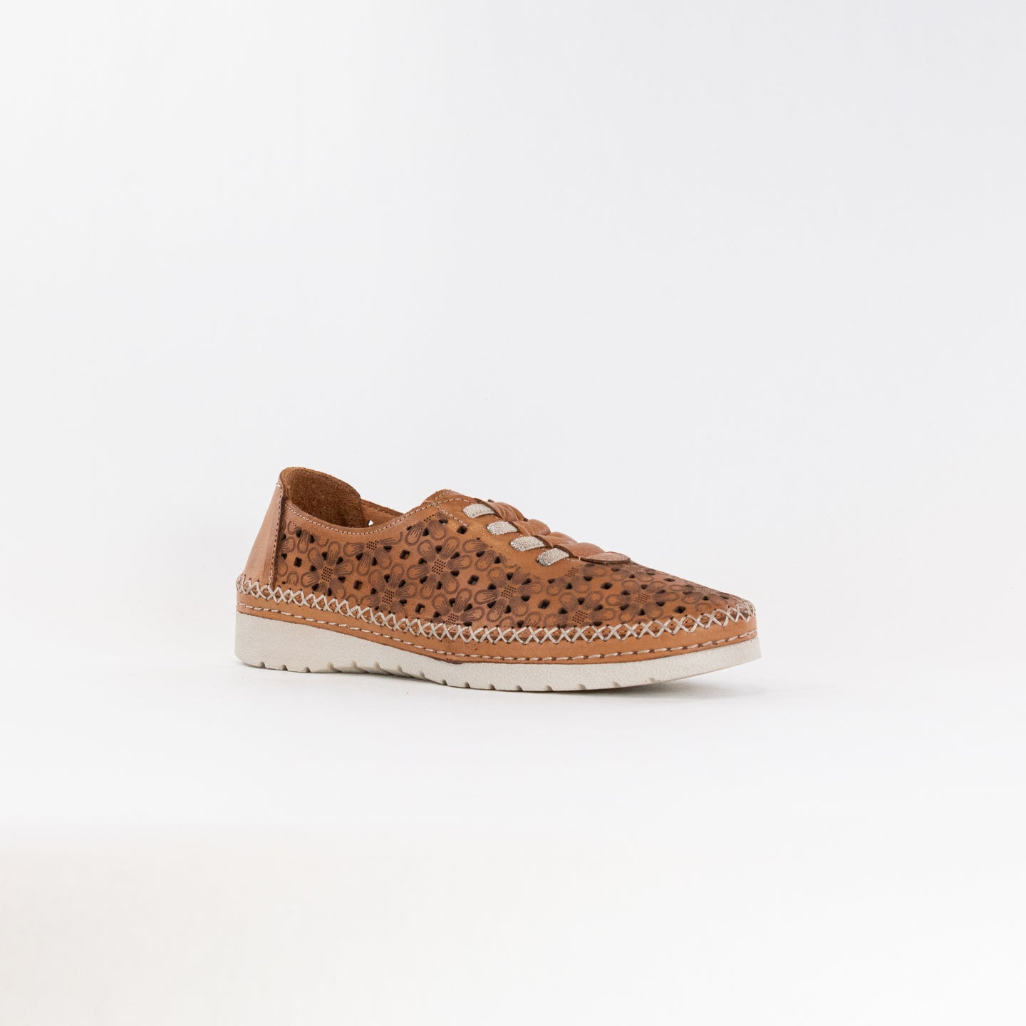 Spring Step Women's Indi Slip-on Leather Shoes in Camel Color