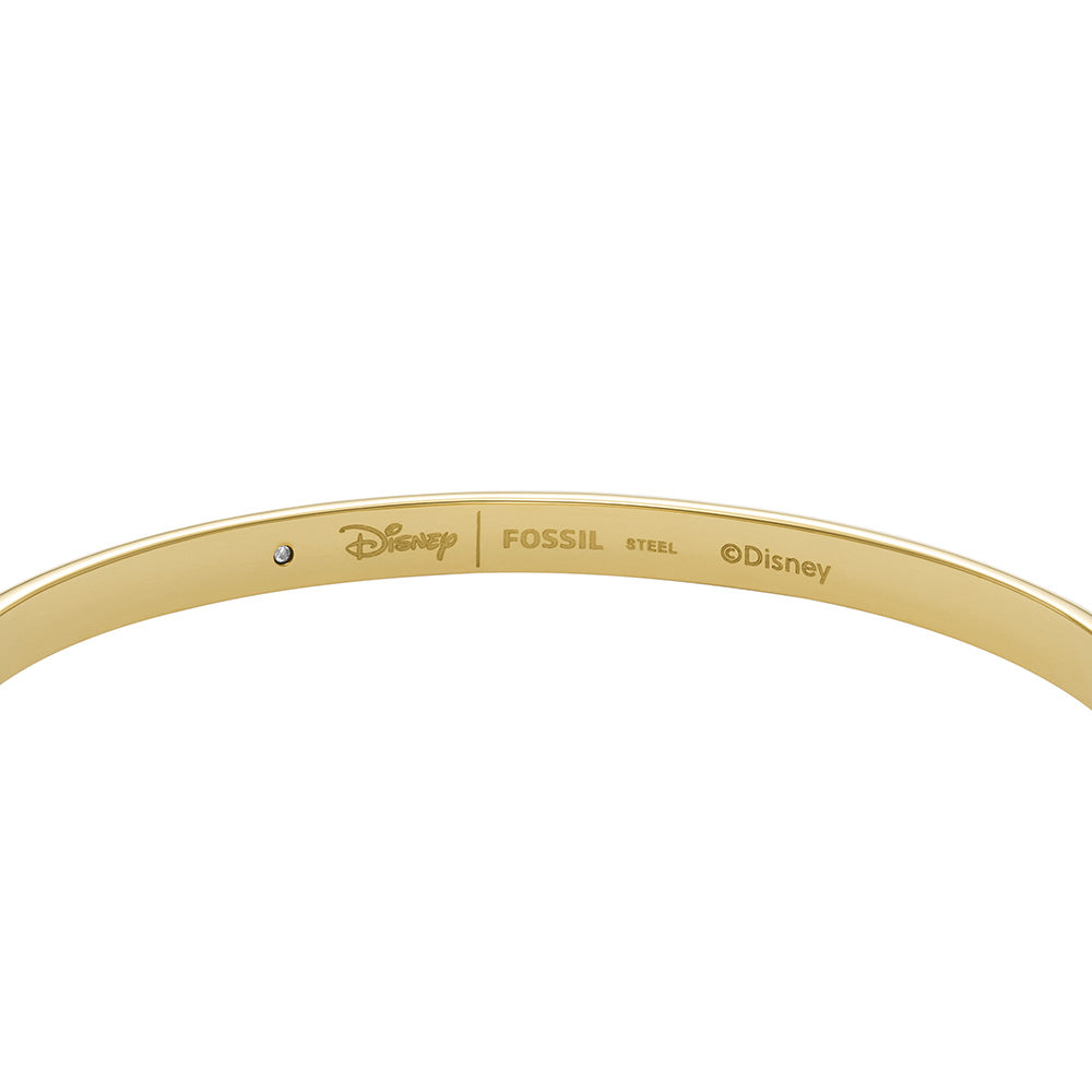 100th Disney Anniversary Gold Plated Stainless Steel Minnie Mouse Crystal Bow Bangle