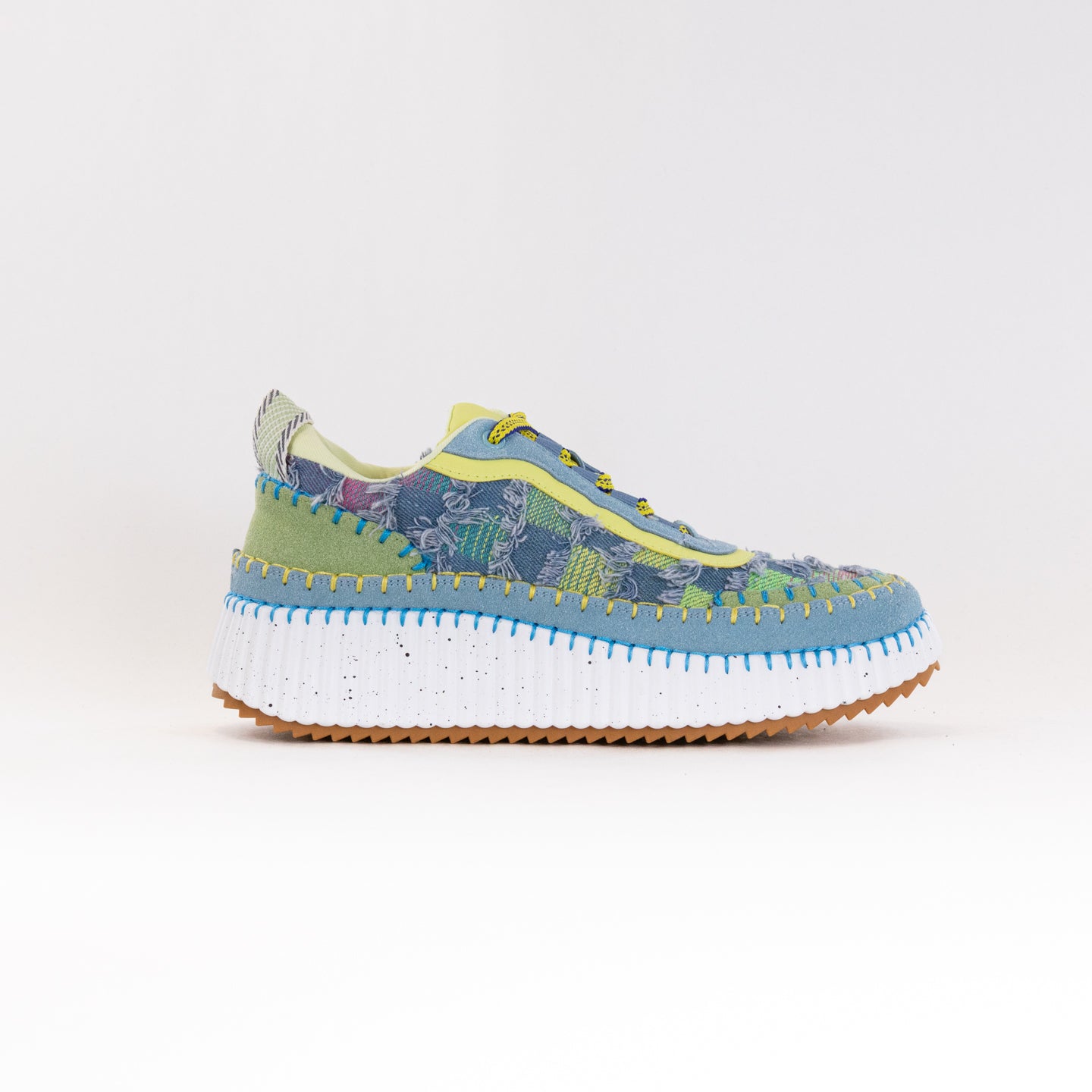 Gelato Women's Stella Platform Sneakers in Denim/Lime