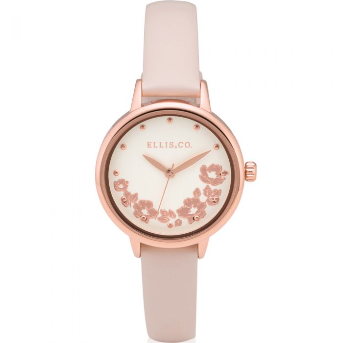 Ellis & Co Women's Nude Soft Leather 'Skylah' Watch