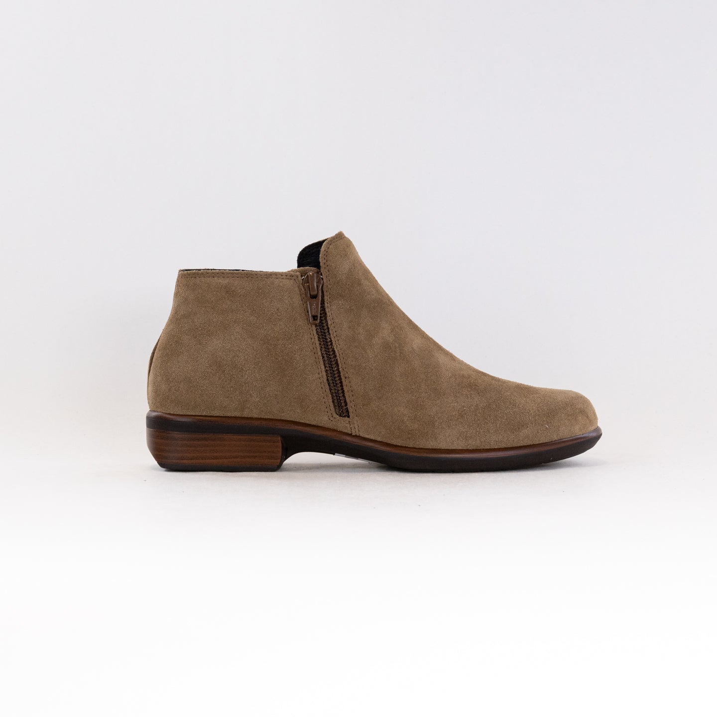 Naot Women's Helm Bootie in Acorn Suede Material