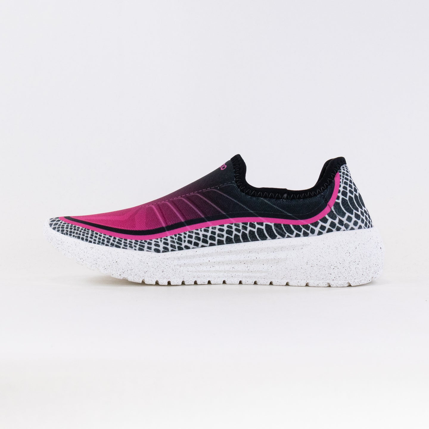 Women's Pseudo Slip-on Racer Sport Sneakers in Pink and Smoke Colors