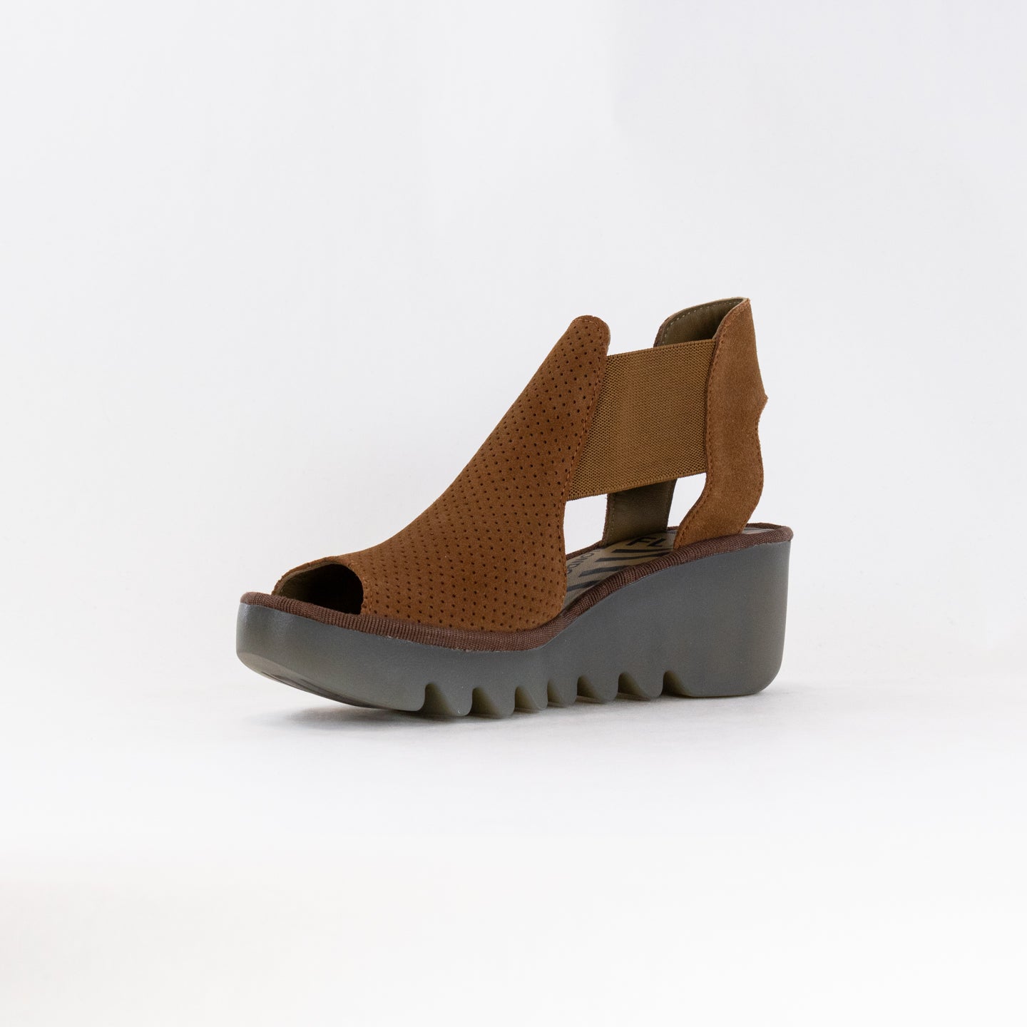 Fly London Women's Cognac Suede BIGA412FLY Wedge Sandals