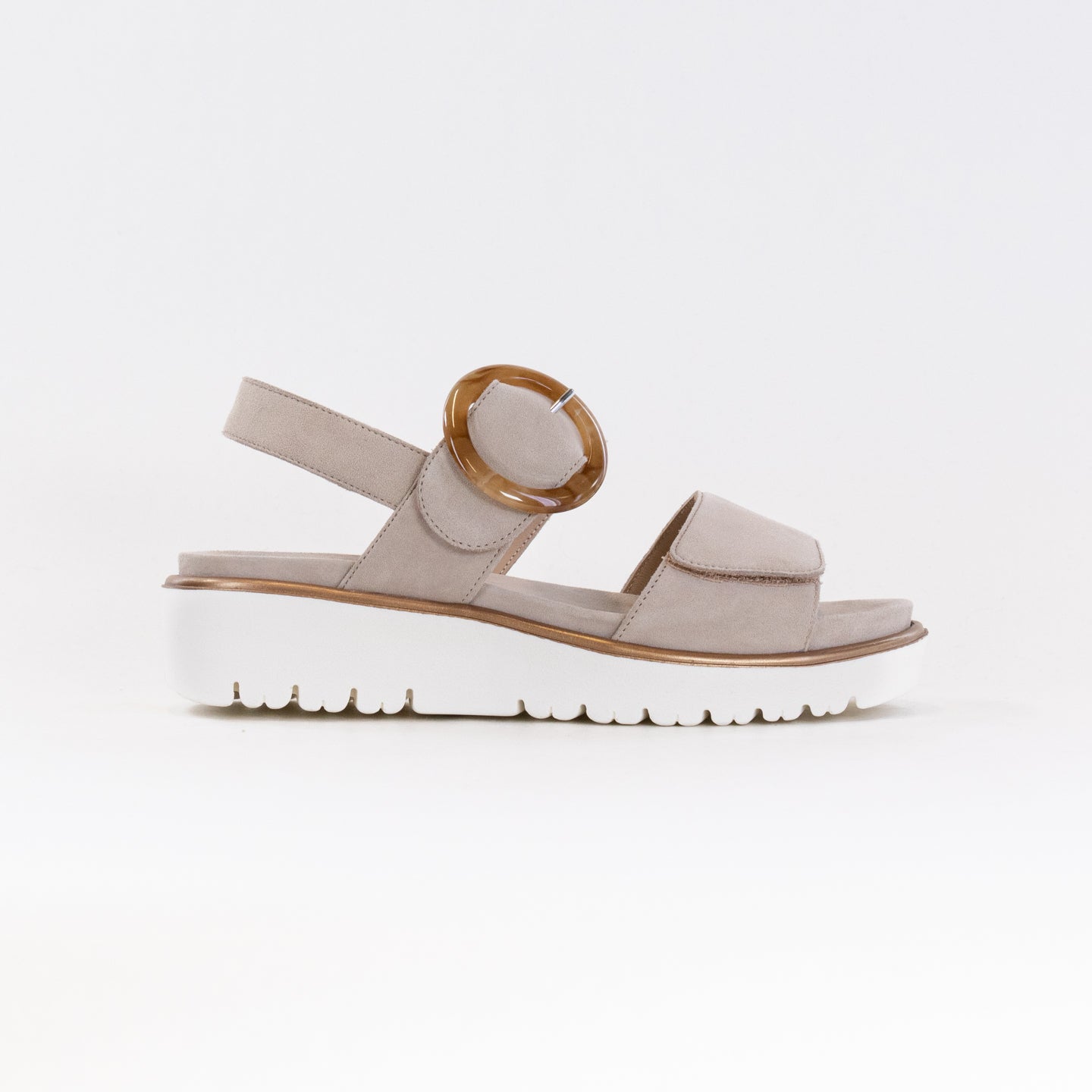 Women's Ara Bridgeport Sandal in Sand Kid Suede with Comfort Features