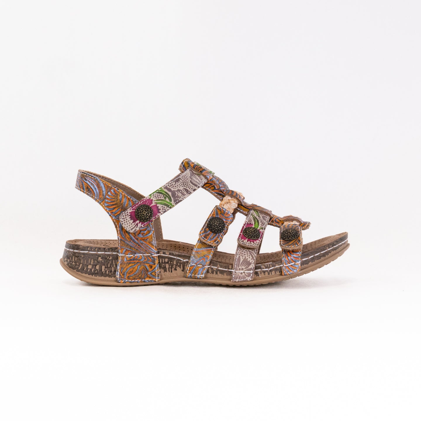 Spring Step L'Artiste Women's Delila Sandals in Mango Multi Color