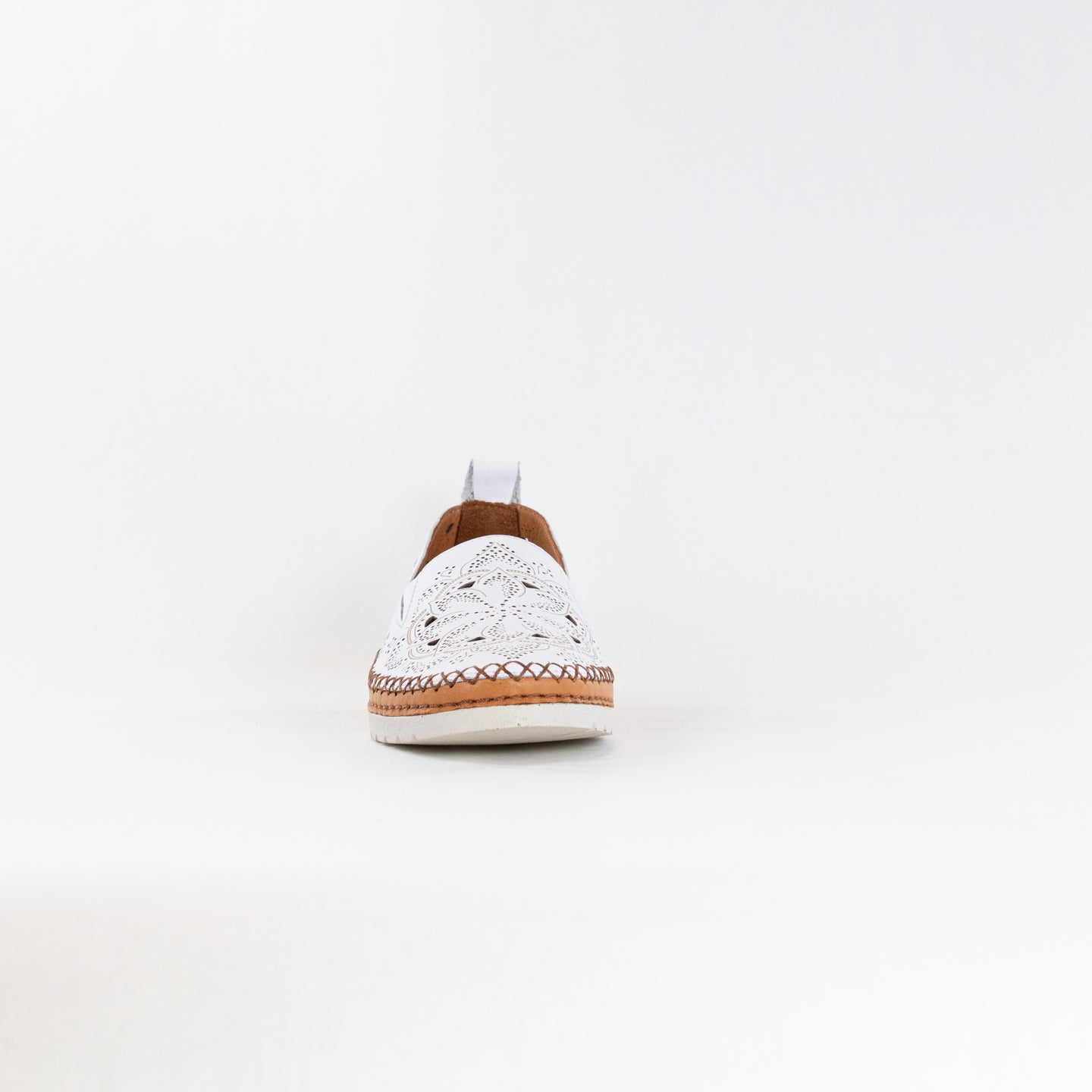 Spring Step Women's Galloway Laser Cut Leather Slip-on Shoes - White