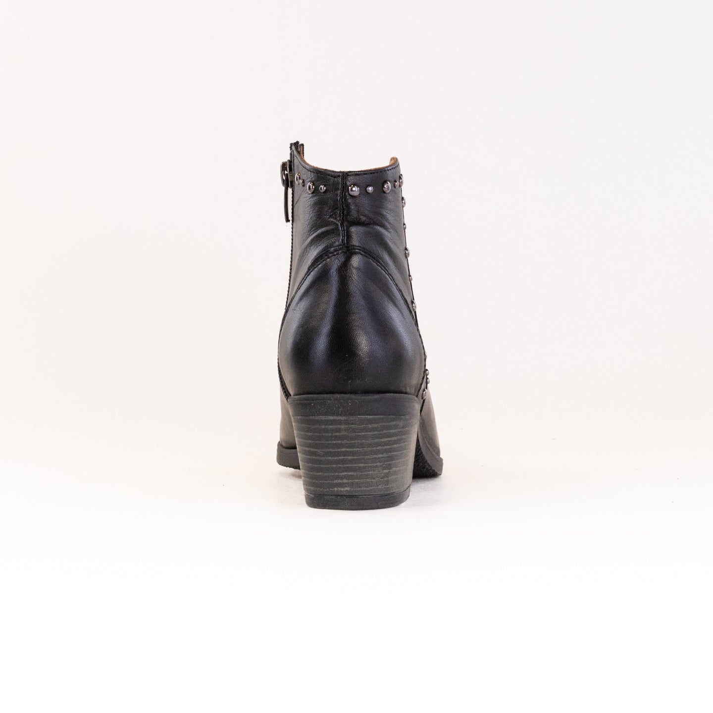 Women's Black Leather Spring Step Wildwest Style Western Booties