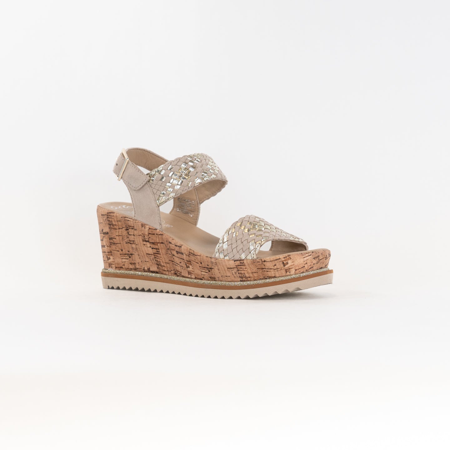 Women's Ara Parma Wedge Sandals in Sand and Platinum Multi Colors