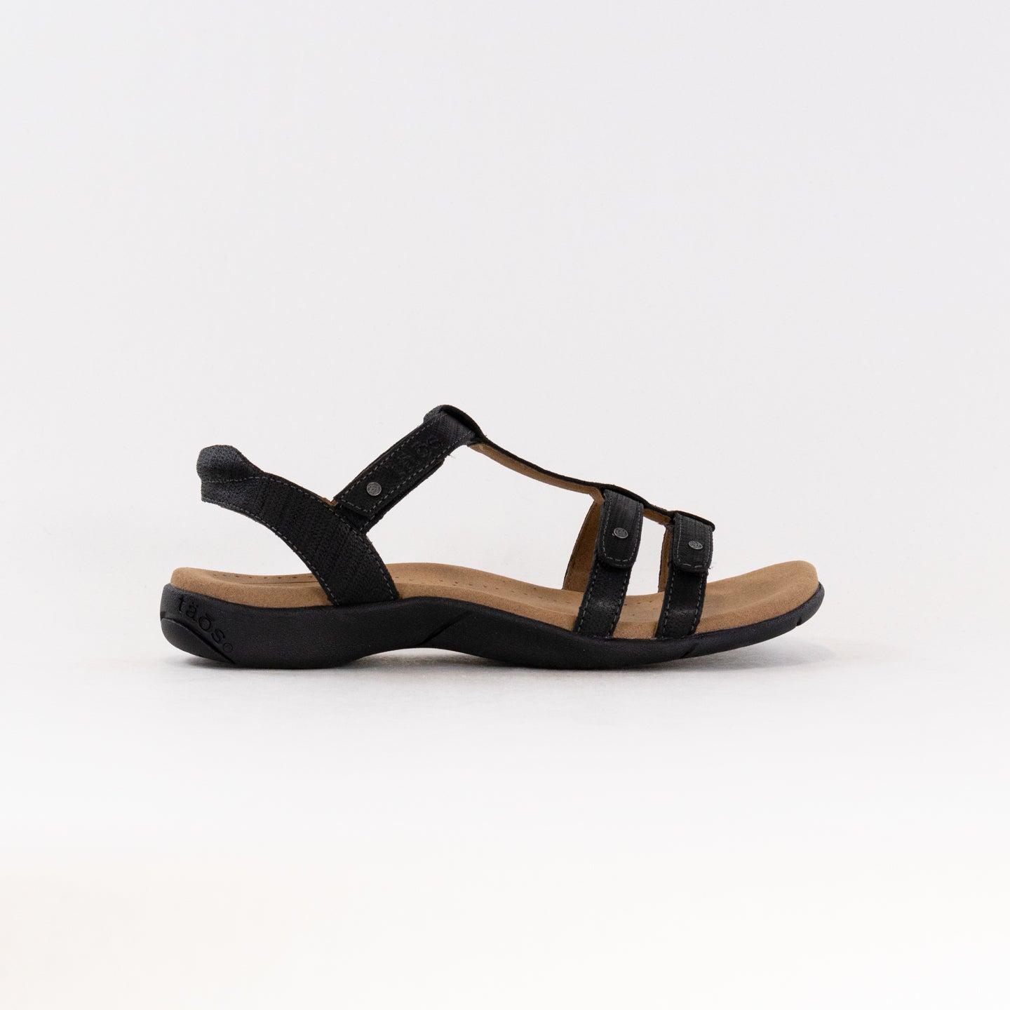 Taos Women's Black Embossed Leather Trophy 2 Sandals