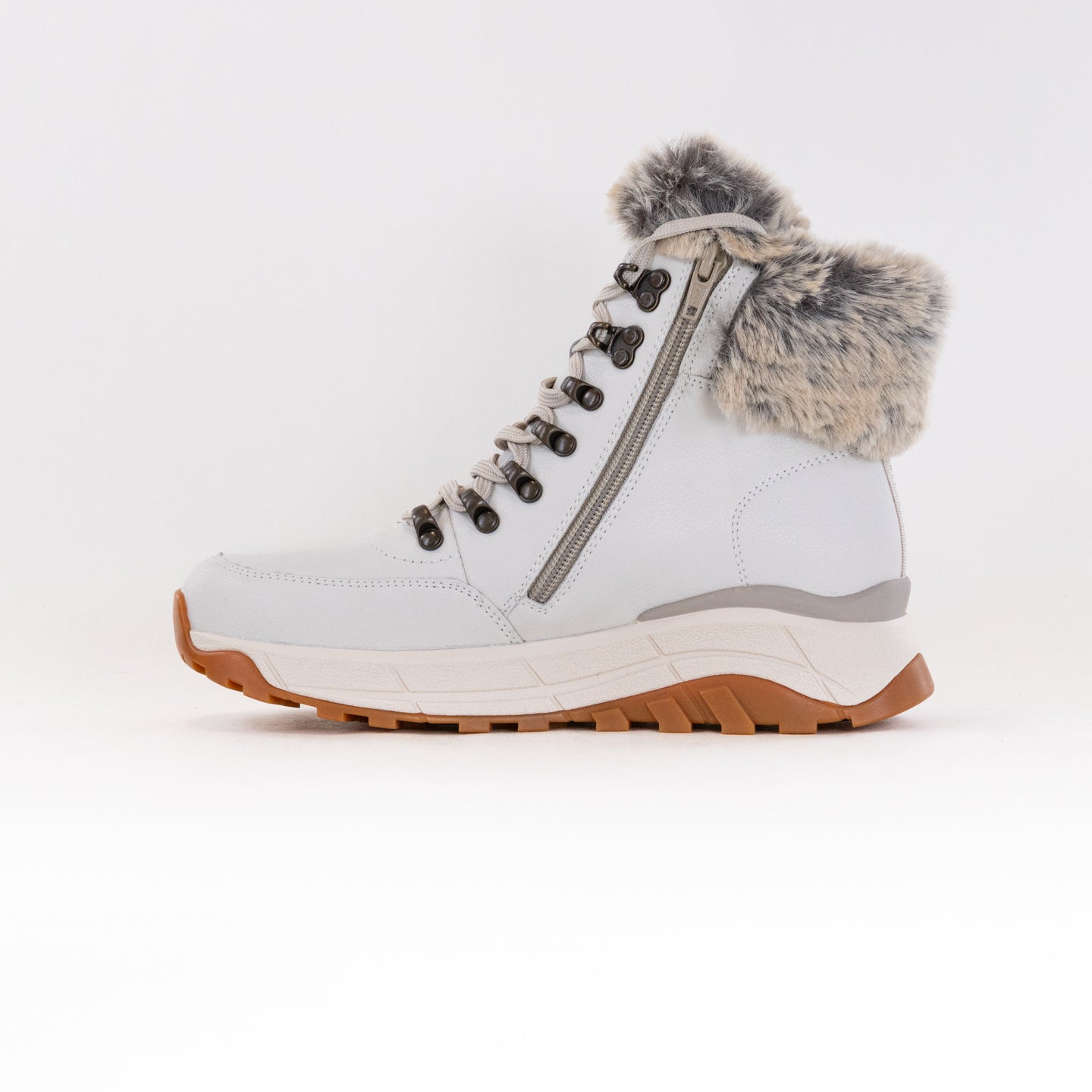 Rieker Women's Deborah W0063-80 White Winter Boots with Comfort Features