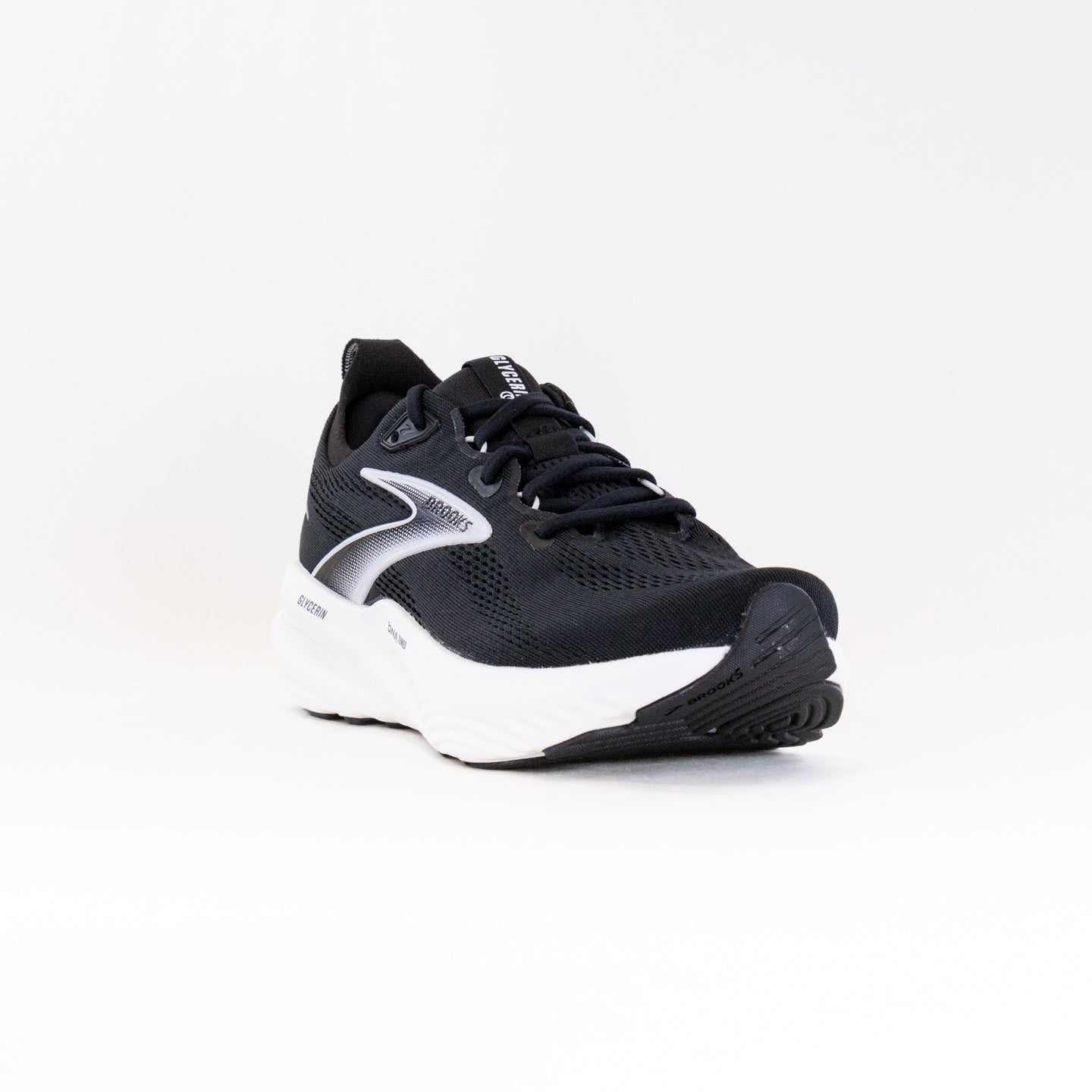 Men's Brooks Glycerin 22 Running Shoes in Black, Grey, and White