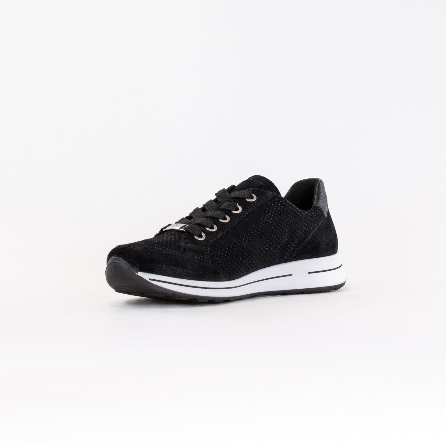 ARA Women's Oleanna Side Zip Lace Sneakers - Classic Black