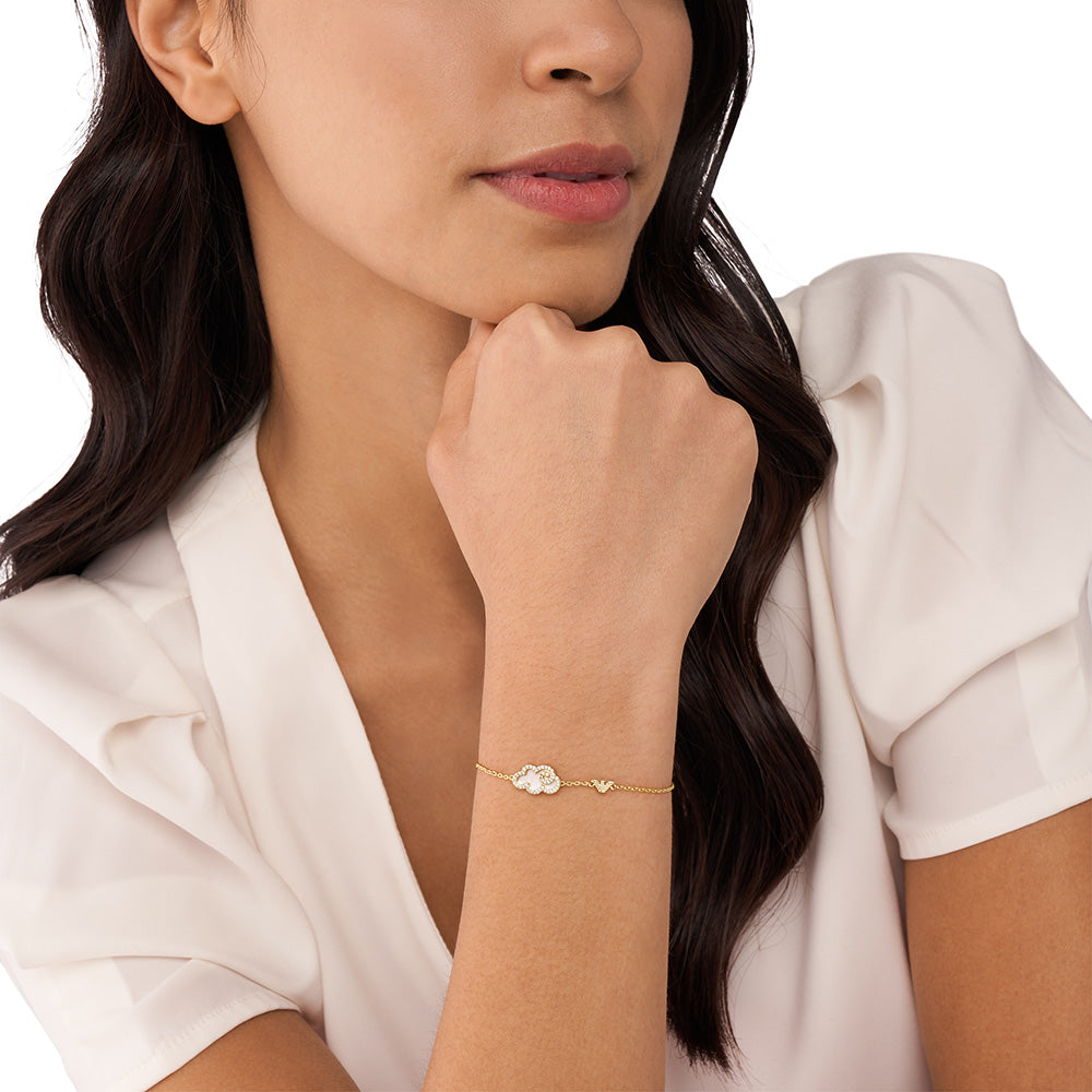Emporio Armani Gold-Plated Brass Bracelet with Sentimental Mother-of-Pearl