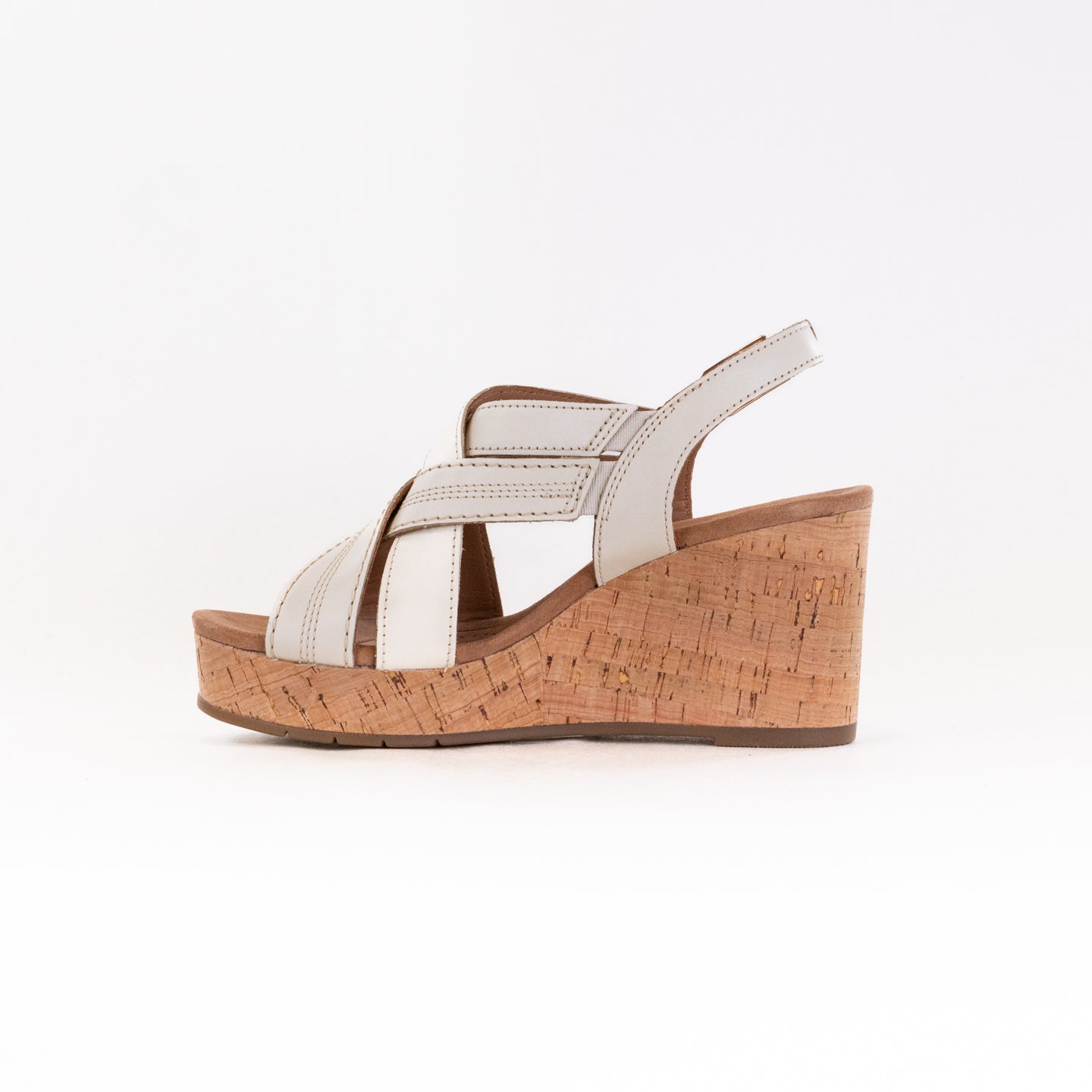 Clarks Women's Sabina Sling Sandals in Cream-Colored Leather