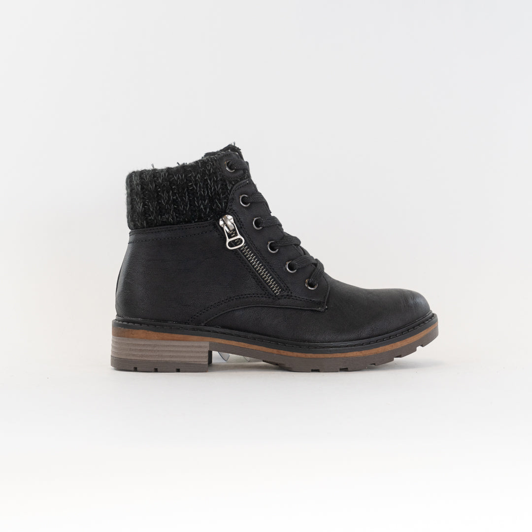 Women's Distressed Black Wanderlust Amy Ankle Boots