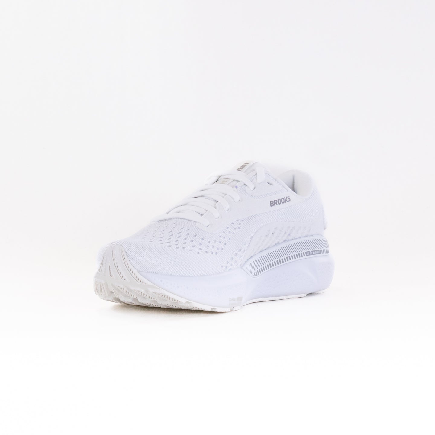 Brooks Women’s Adrenaline GTS 24 Running Shoes in White/Oyster/Alloy Color Scheme