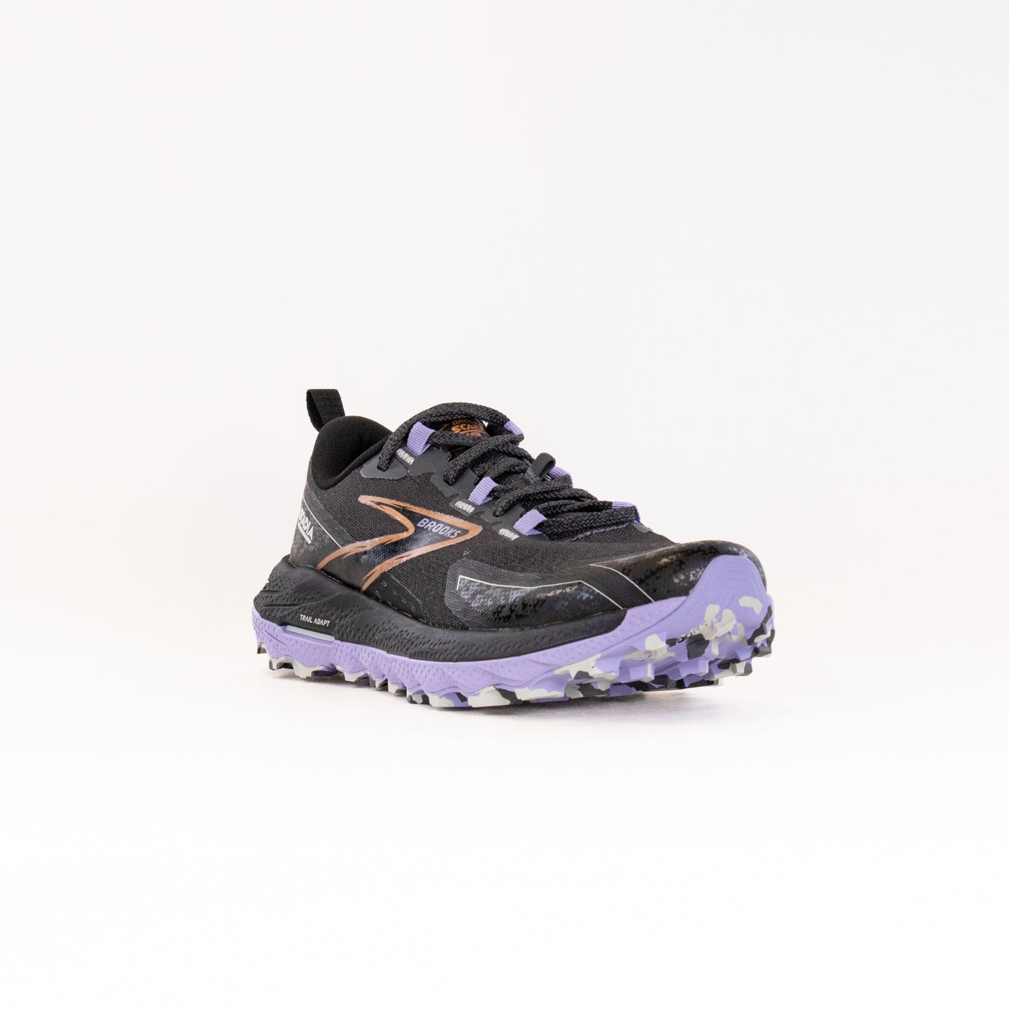 Women's Brooks Cascadia 18 Running Shoes - Ebony, Sweet Lavender & Copper