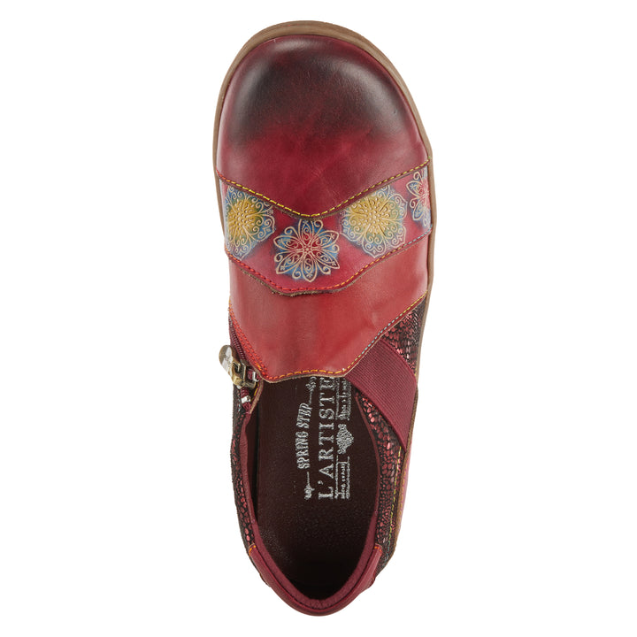 L'Artiste Women's Lata Cabernet Multi - Unique Hand - painted Closed - back Clogs