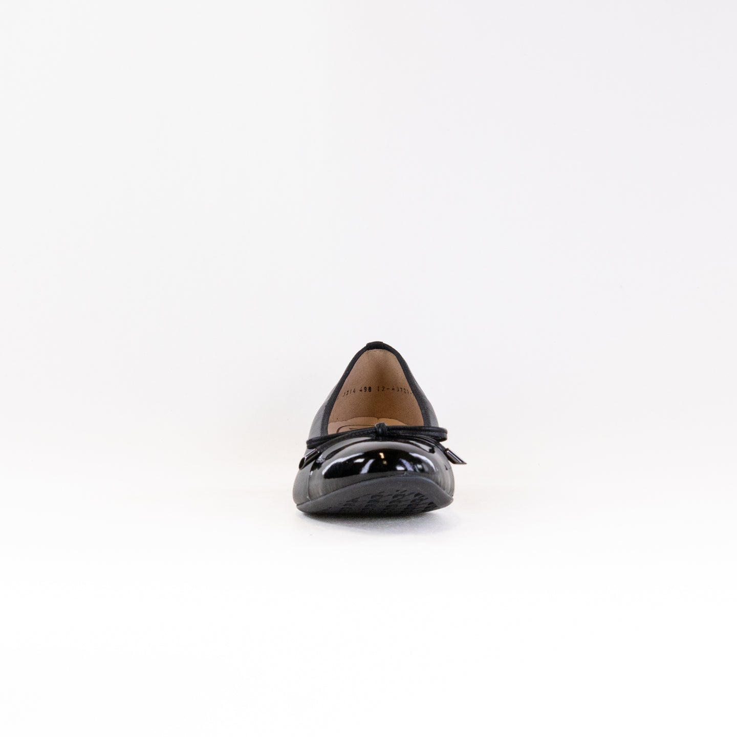 Women's Black Leather Ara Belinda Ballet Flats with Elegant Bow