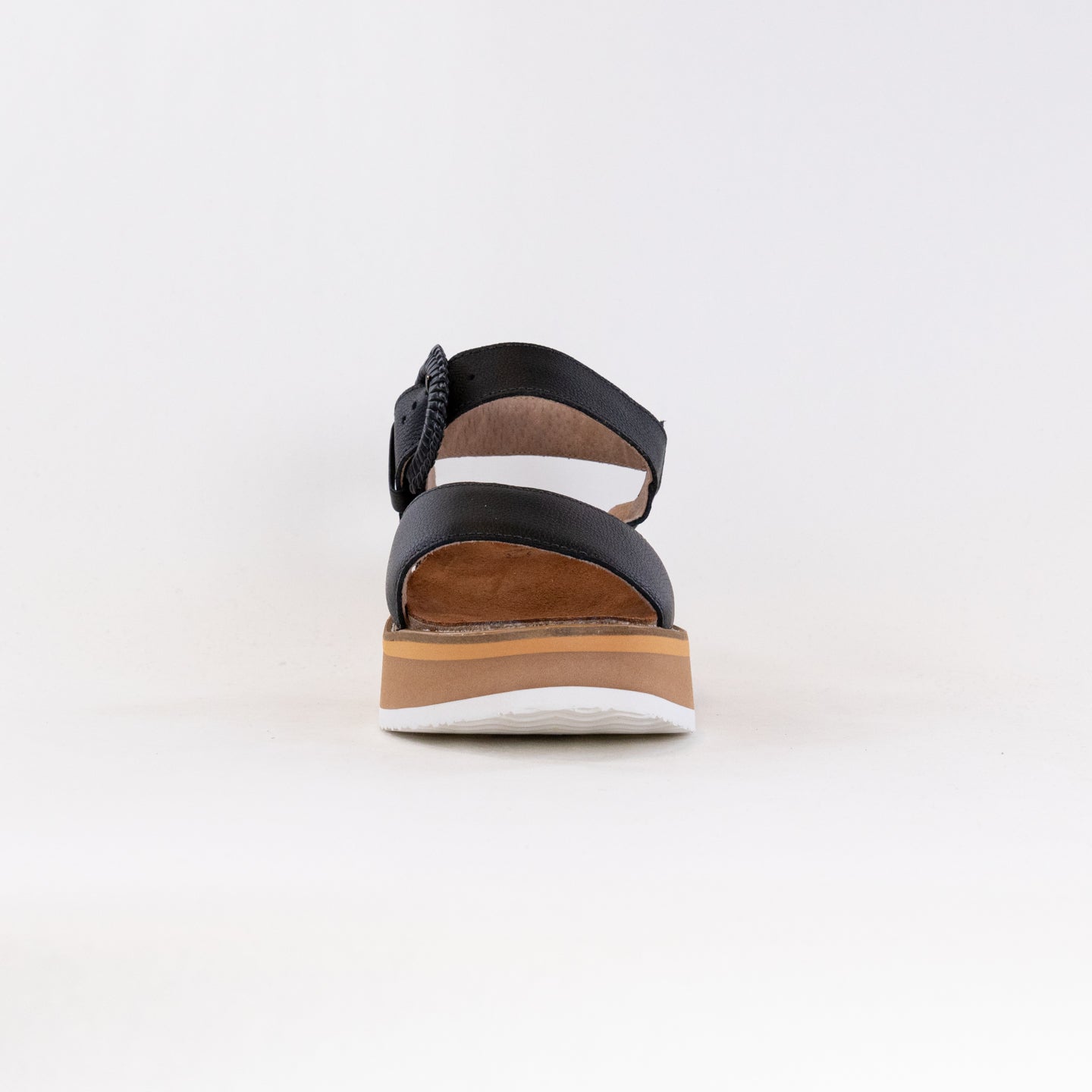Naot Women's Black Crepe Platform Sandals with Anatomic Footbed