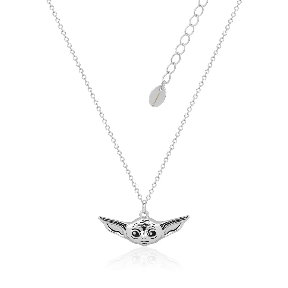 Disney Star Wars White Gold Plated Adorable The Child Pendant on 52cm Adjustable Chain