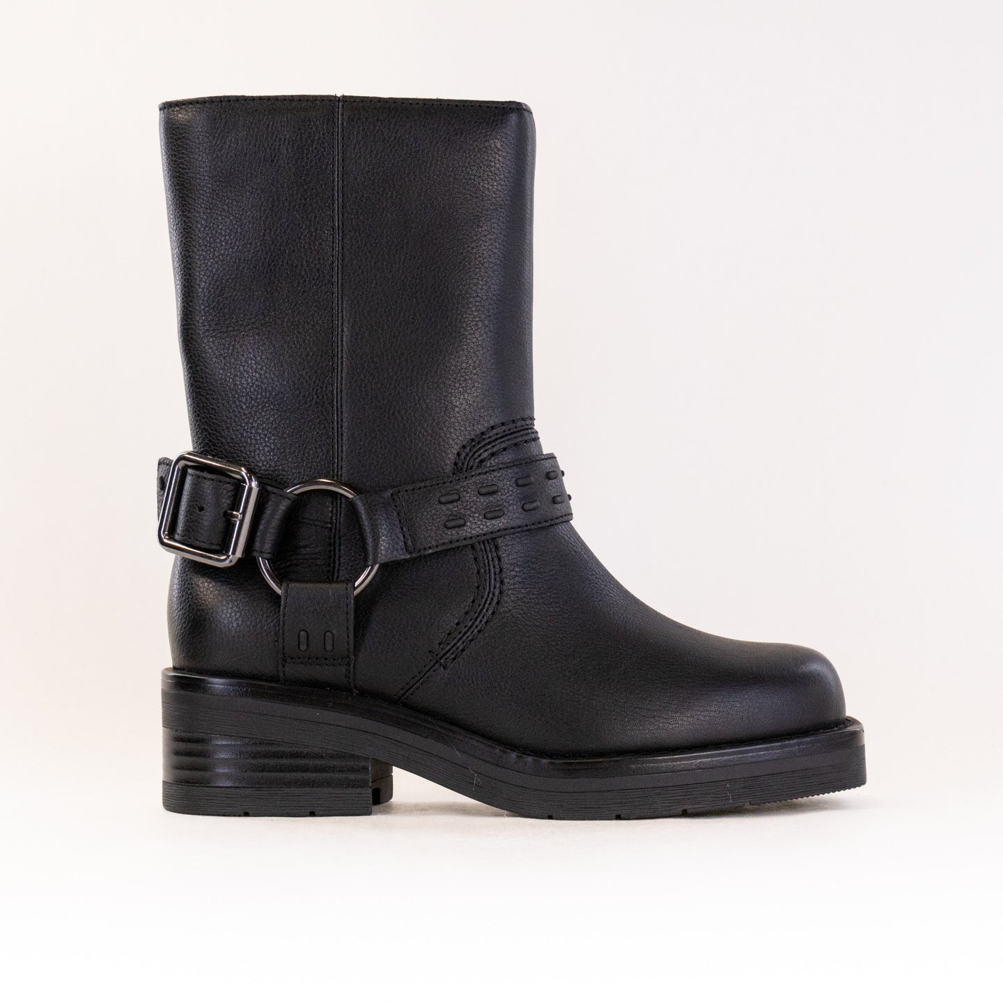 Women's Clarks Black Leather Rebelle Up Stylish Biker Boots