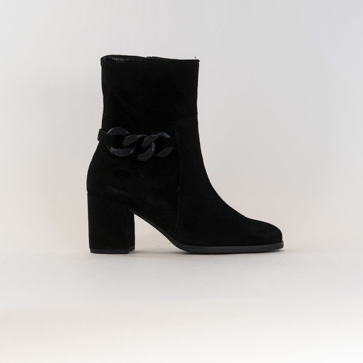 Women's Gabor Black Suede 95.621.17 Boots with 60 MM Heel