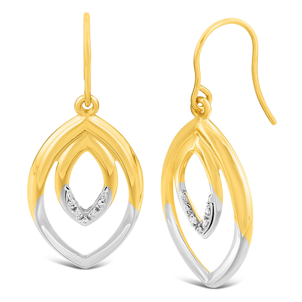 Stunning 9ct Yellow Gold Diamond Dangle Drop Earrings for All Occasions