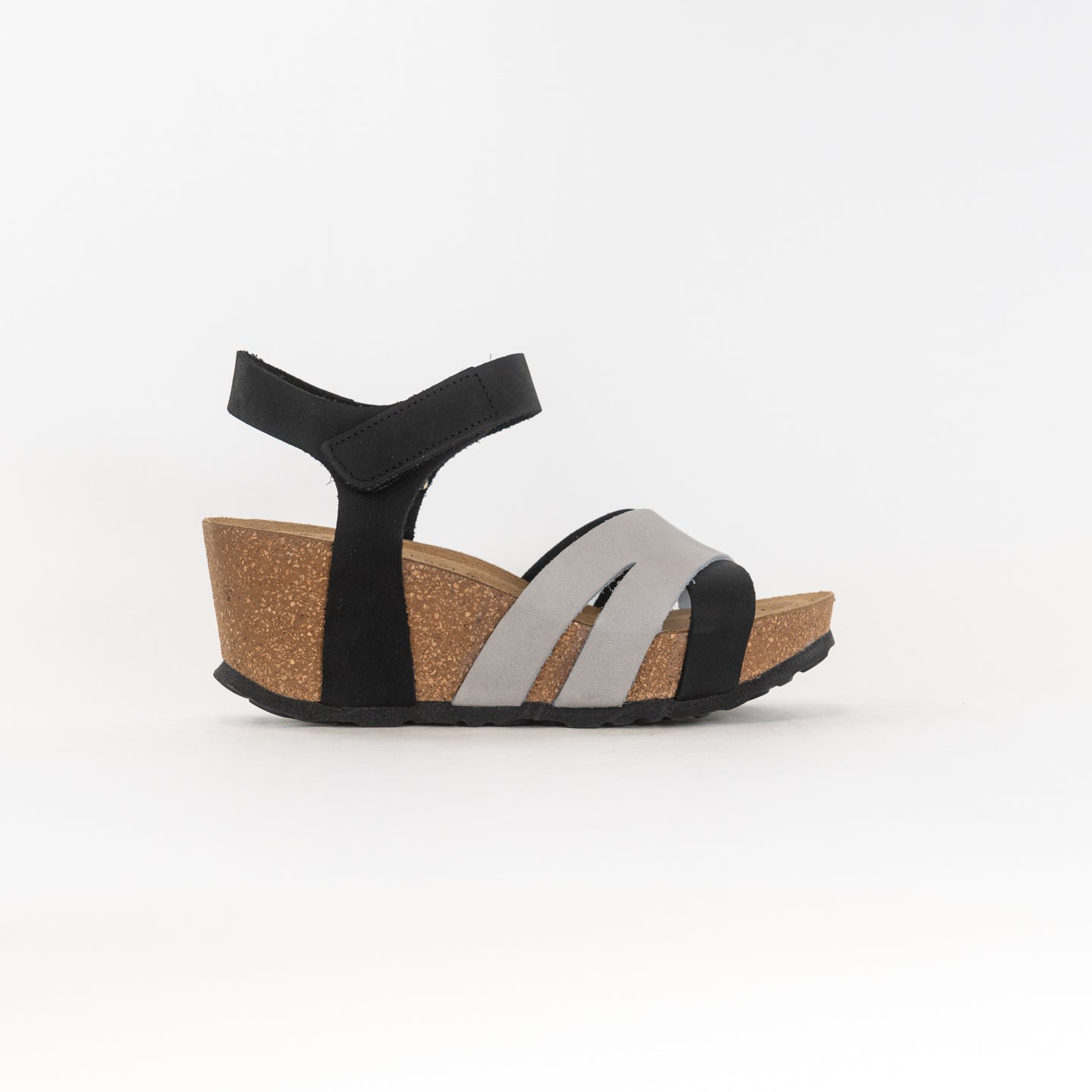 Eric Michael Women's Olympia Black and Ice Colorblocked Wedge Sandals