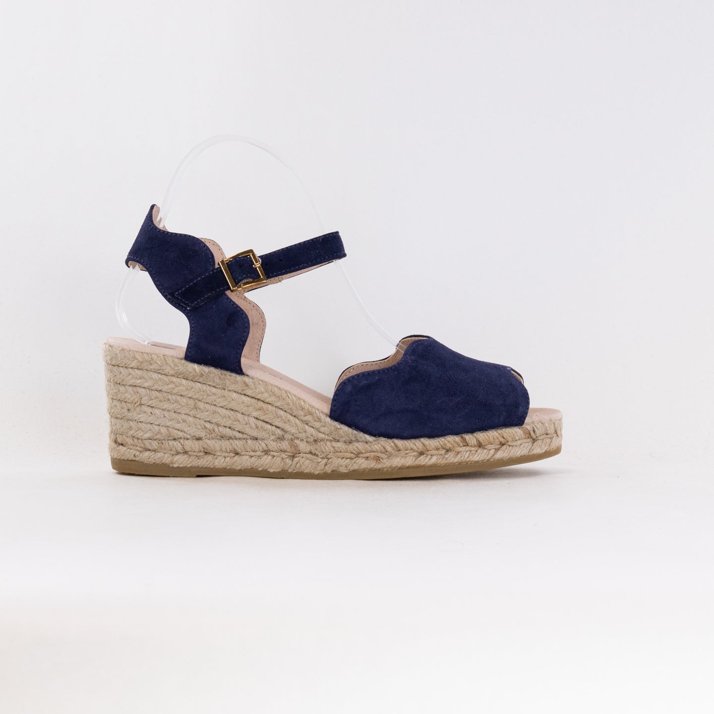 Navy Suede Women's Eric Michael Roundy Stylish Wedge Sandals