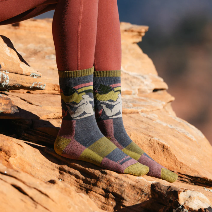 DARN TOUGH Women's Comfortable Trailblazer Micro Crew Lightweight Cushioned Socks in Taupe Color