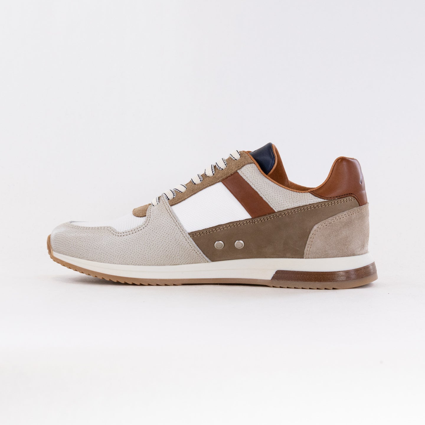 Men's Ambitious Slow - Style Leather/Textile Grey/Camel Sneakers