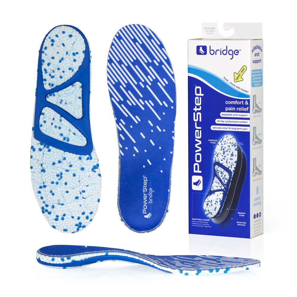 PowerStep® bridge® Highly Adaptable Arch Support Insoles for Enhanced Foot Comfort