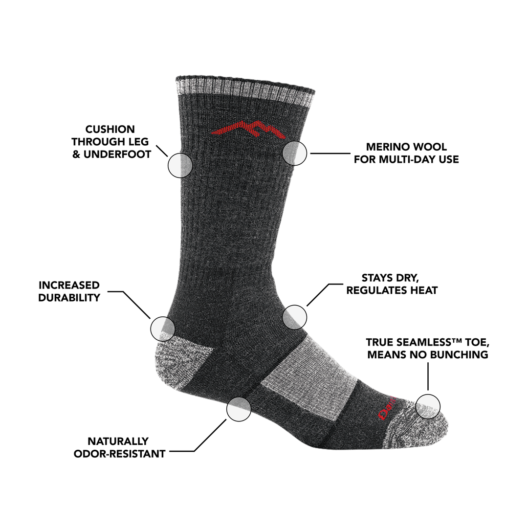 Men's Darn Tough Midweight Hiker Boot Socks with Full Cushion in Lime Color