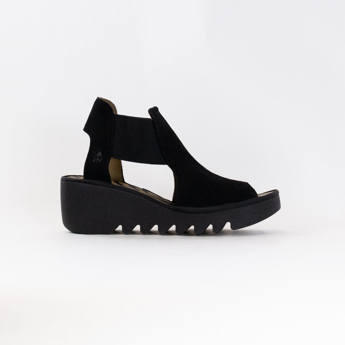 Fly London Women's Black BIGA412FLY Premium Wedge Sandals