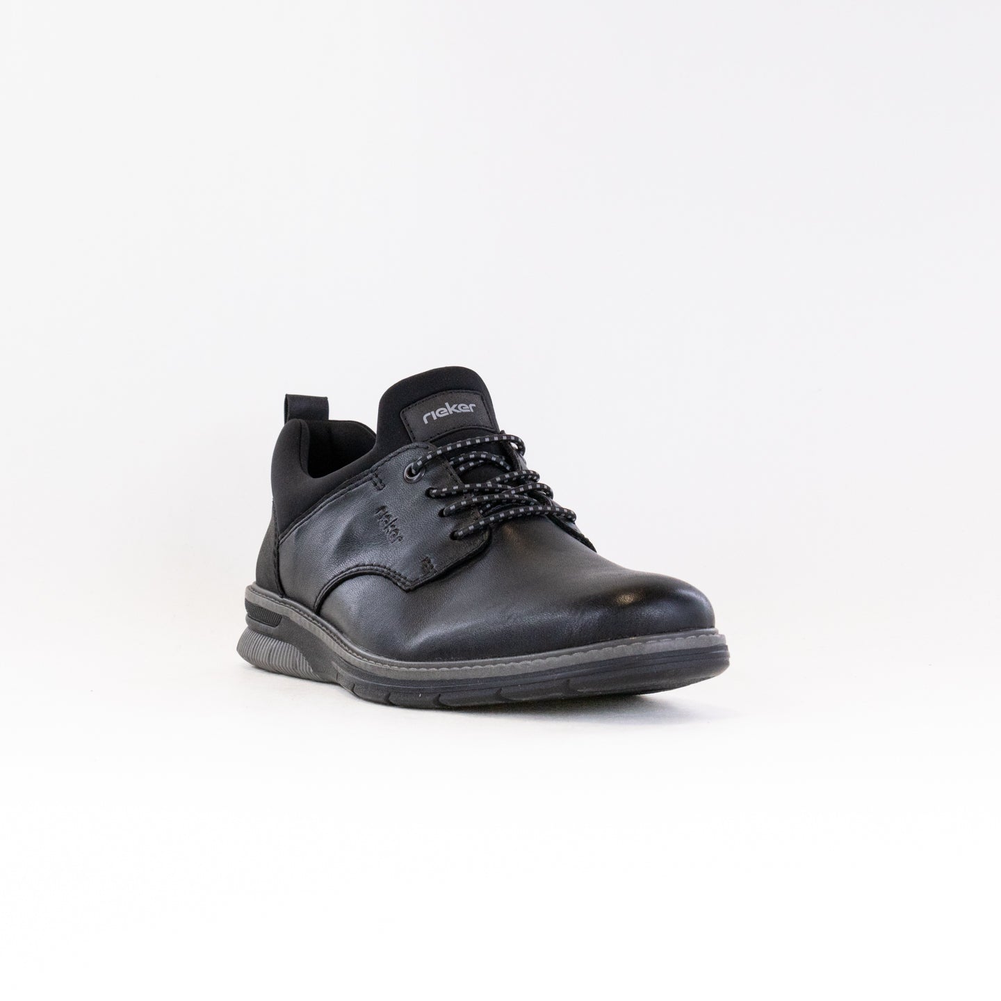 Men's Rieker Dustin Smooth Leather Jet - Black Slip - On Shoes