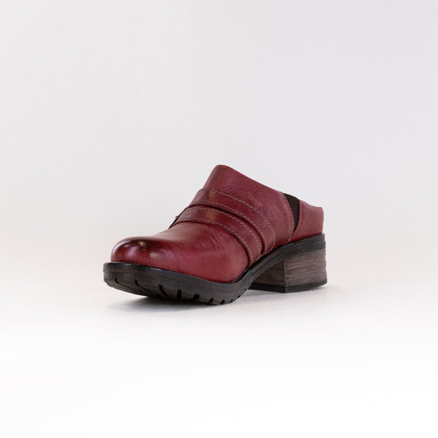 Stylish Red Leather Women's Dromedaris Karina Clogs