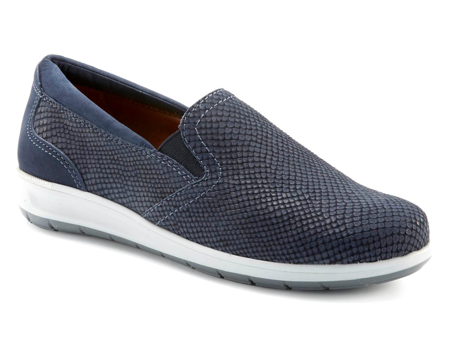 Ros Hommerson Women's Navy Matte Snake Orleans Casual Sneakers