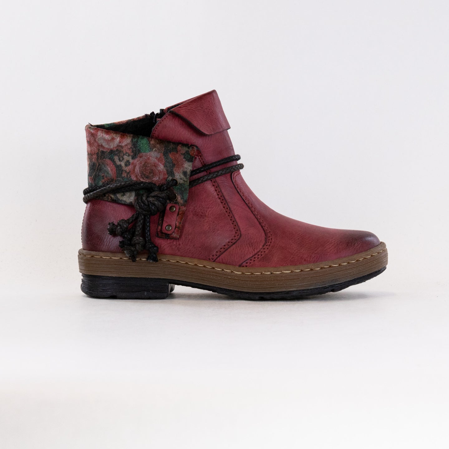 Stylish Red Women's Rieker Z6771 Casual Ankle Boots