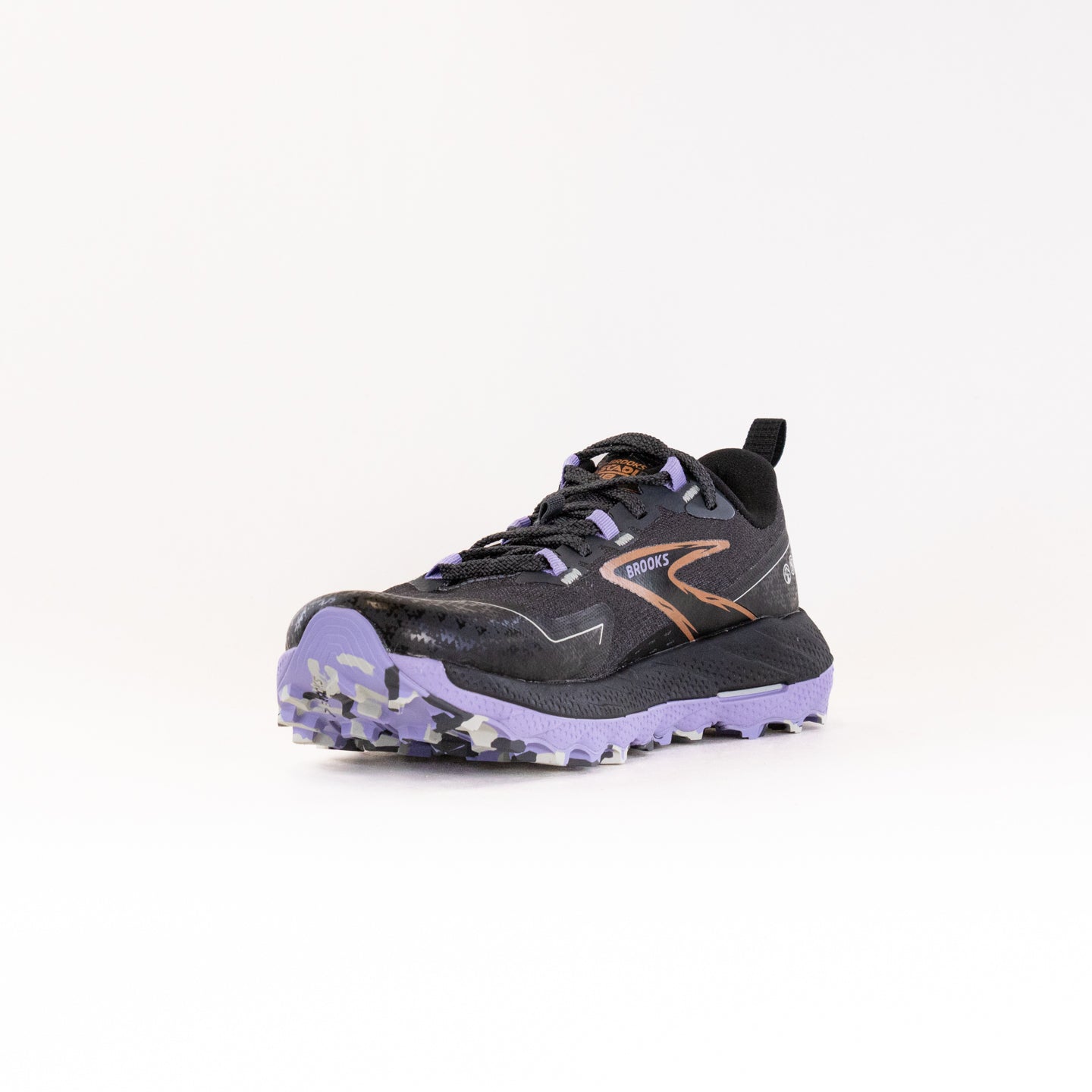 Women's Brooks Cascadia 18 Running Shoes - Ebony, Sweet Lavender & Copper