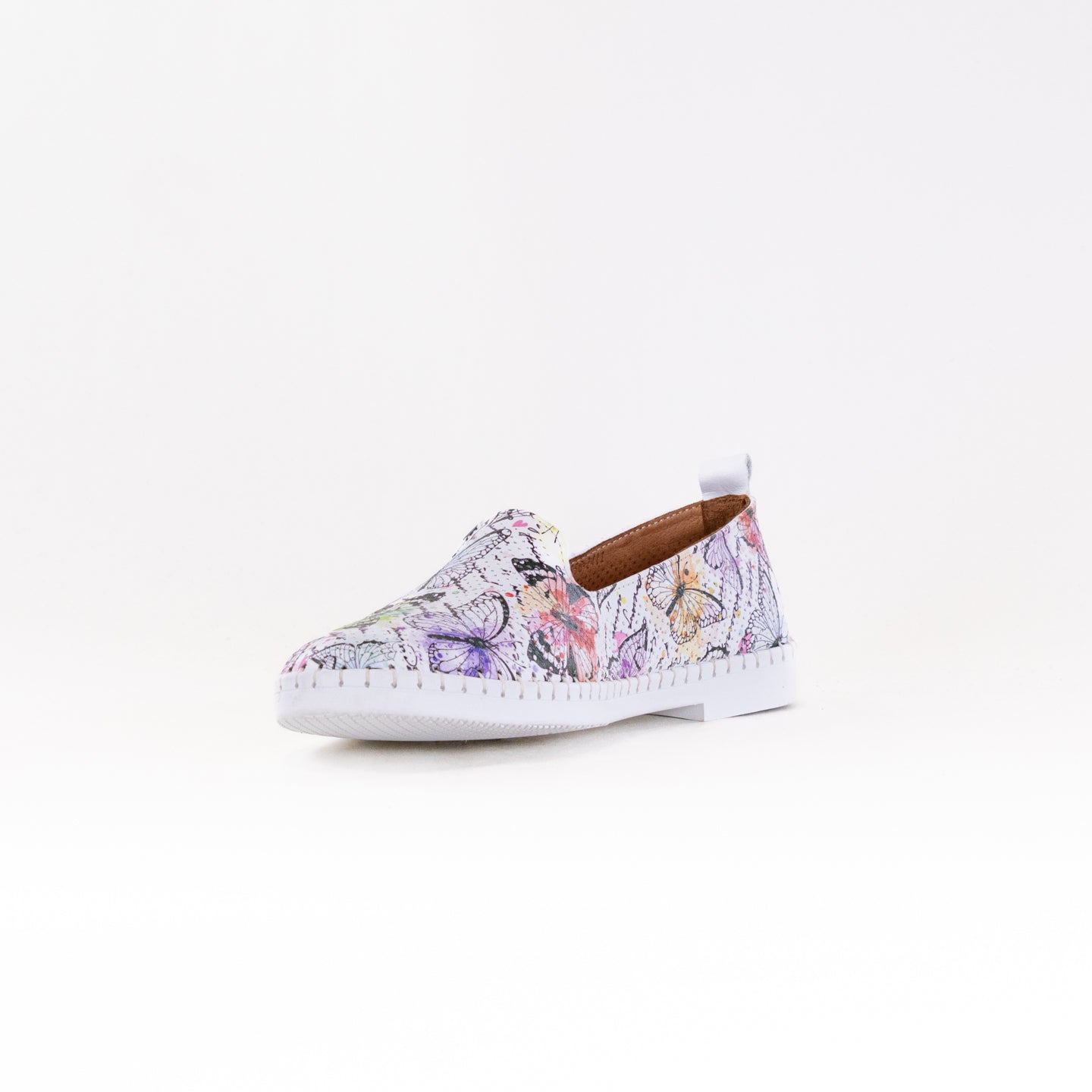 Spring Step Women's Flat Leather Carraway Shoes in Purple Multi Color
