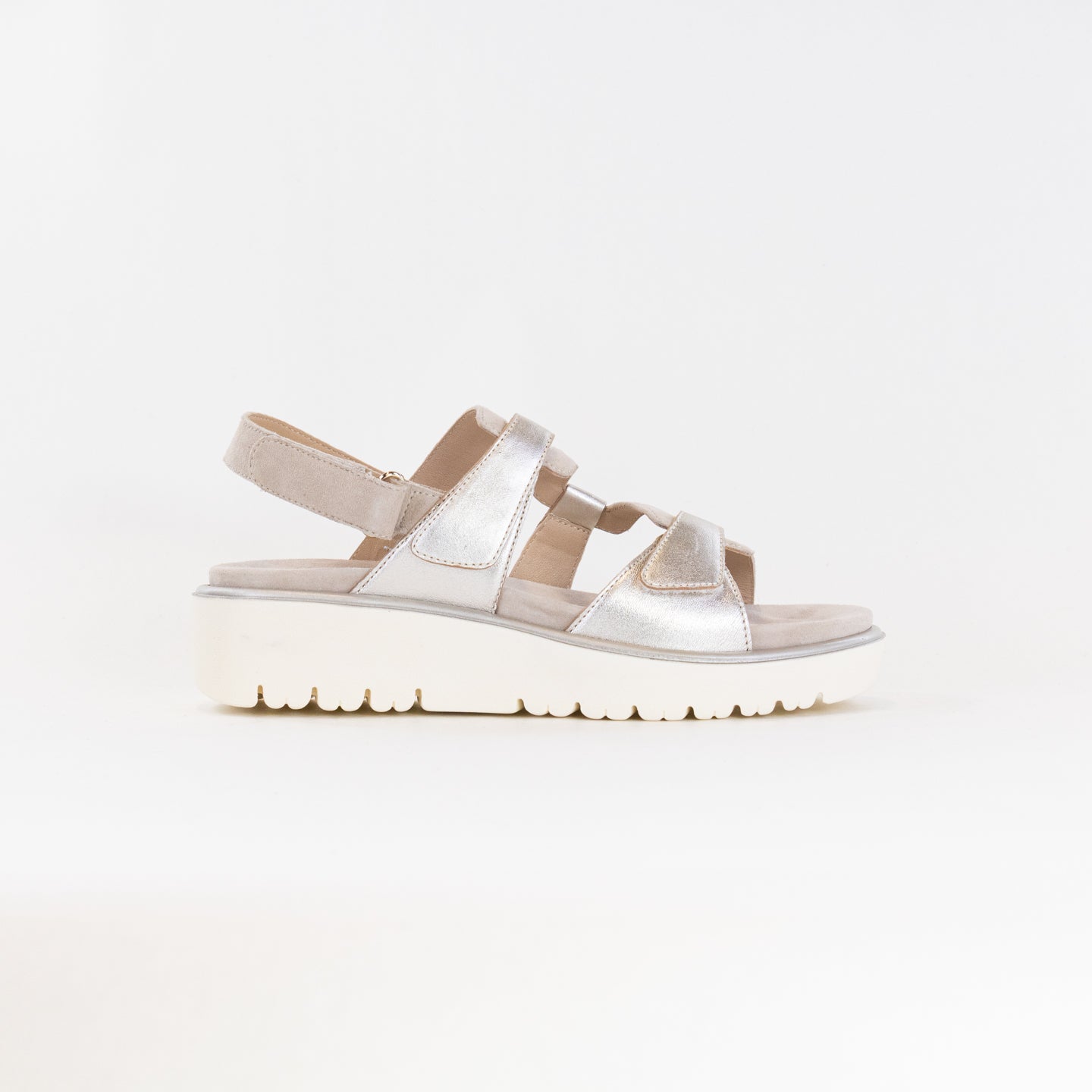 Women's Platinum/Sand Ara Bayview Comfort Sandals - Ideal for Casual Wear