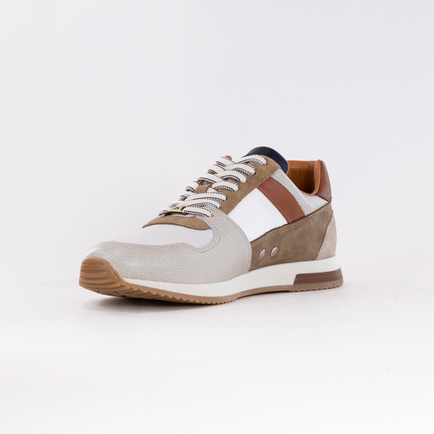 Men's Ambitious Slow - Style Leather/Textile Grey/Camel Sneakers